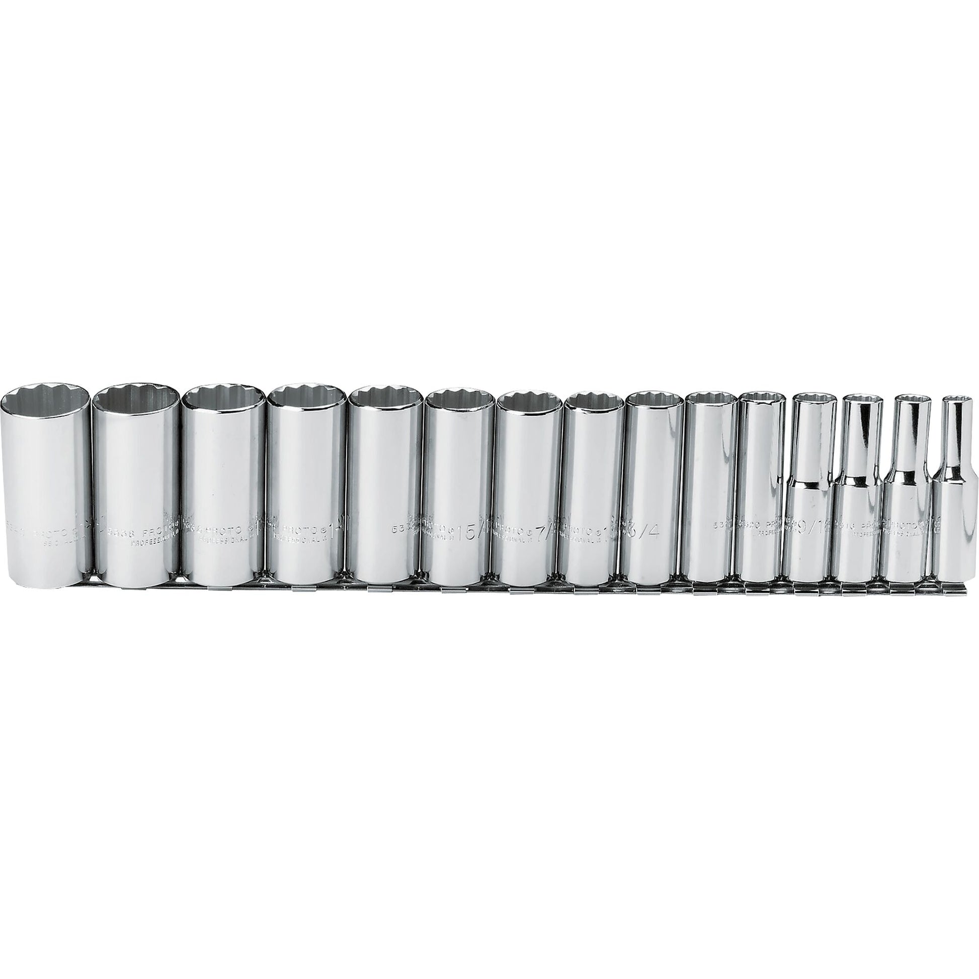 Proto J54107 — 1/2 in. Drive 12-Point Deep Socket Set (15 pc.) J54107