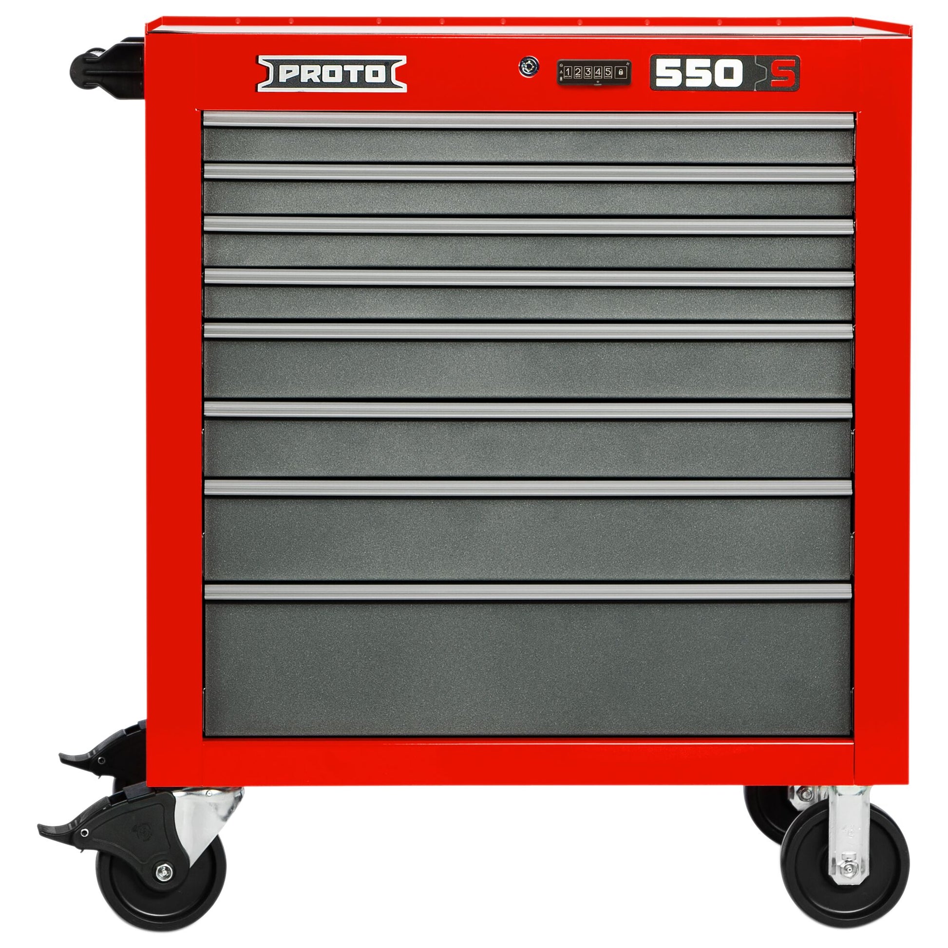 Proto Roll Cab 34 in. 8 Drawer Red/Grey J553441-8SG