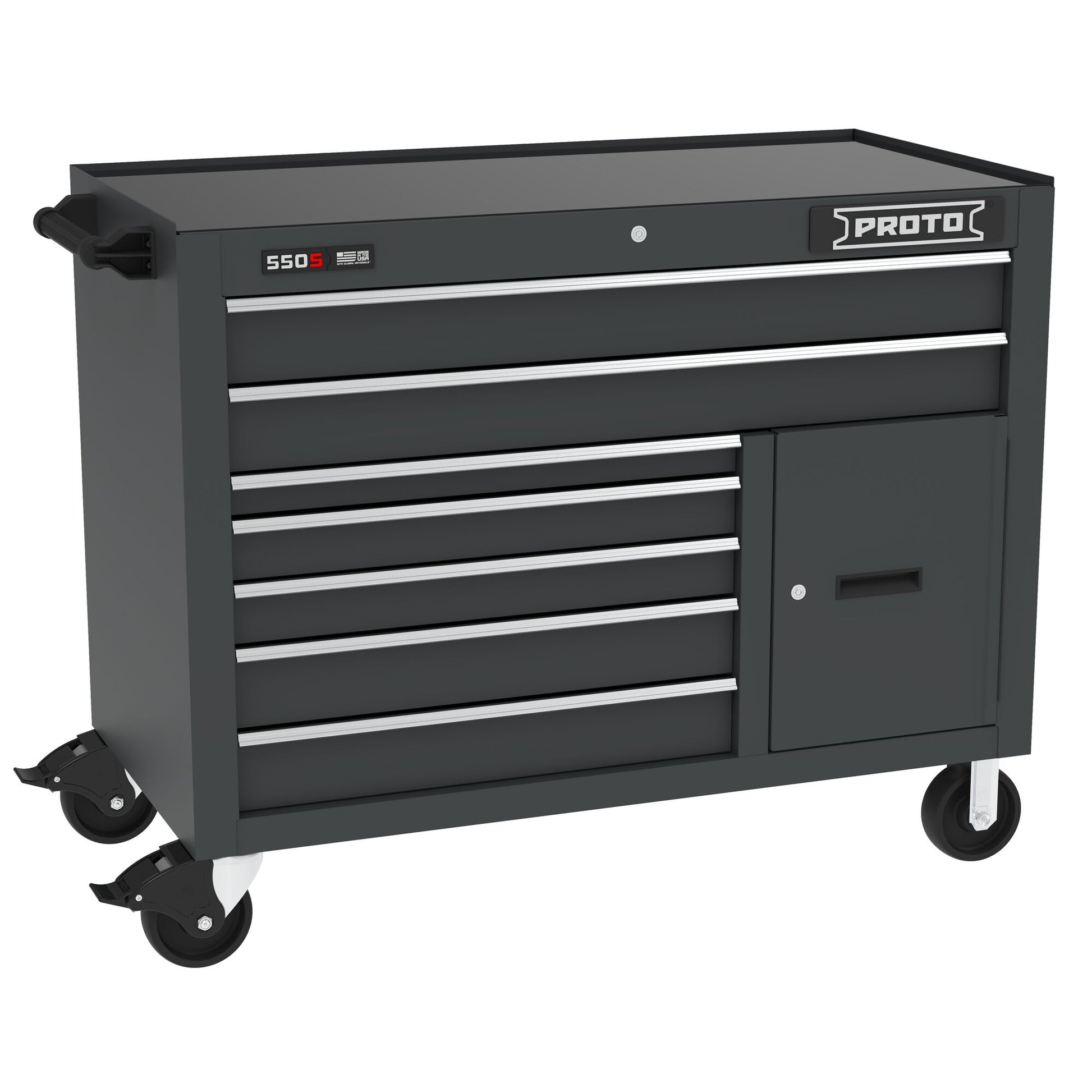Proto Wrkstation 50 in. 7 Drawer Dual Black J555041B-7DB-1S