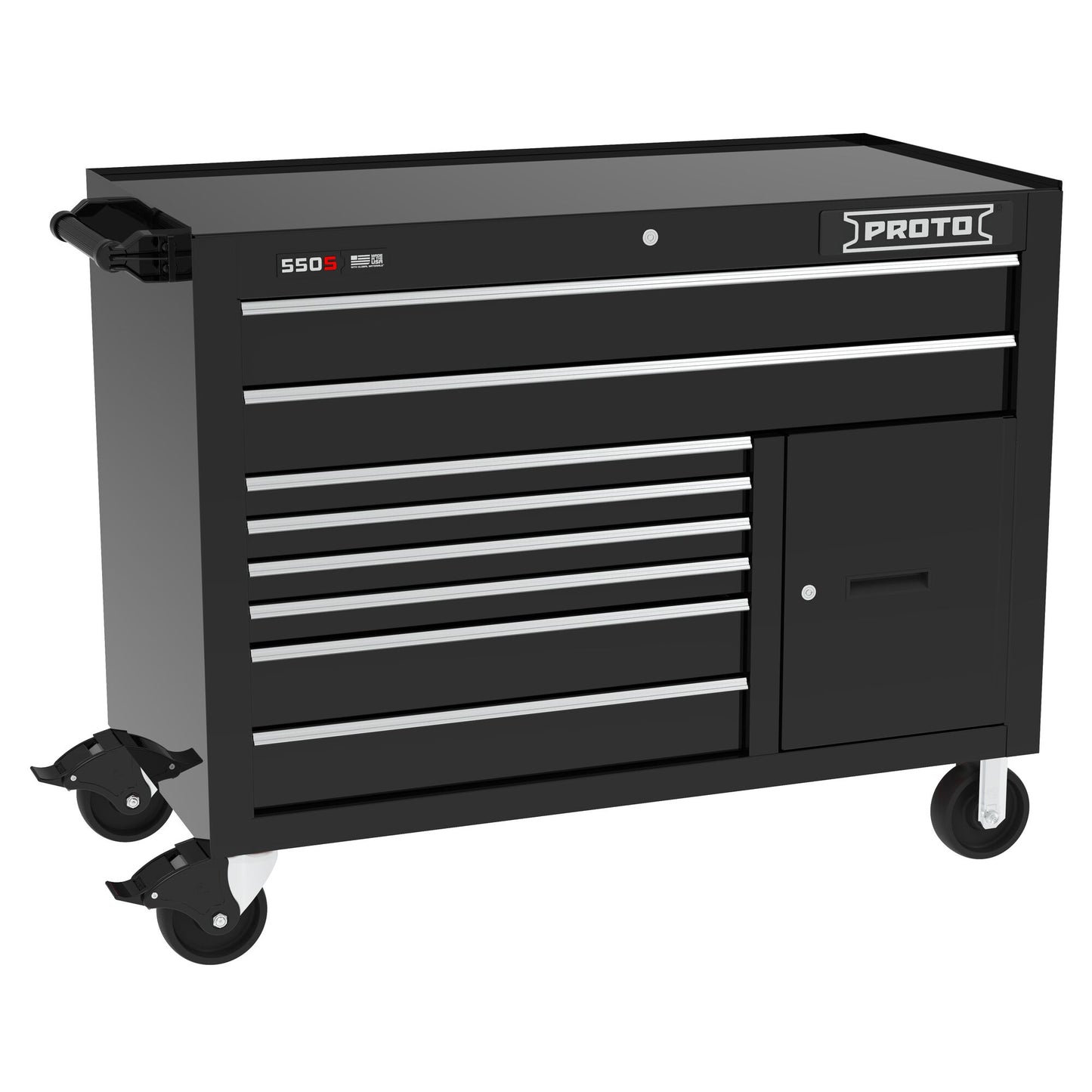 Proto Wrkstation 50 in. 8 Drawer Dual Black J555041B-8DB-1S