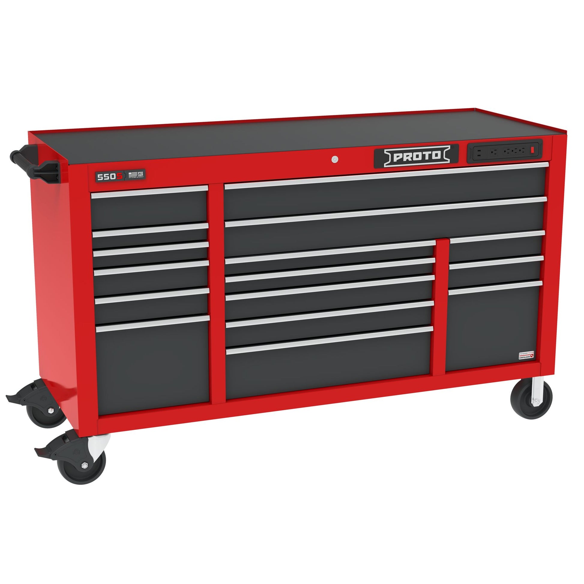 Proto J556741B16SGPDP — 67 in. 16-Drawer 550E Front Facing Power Workstation J556741B16SGPDP