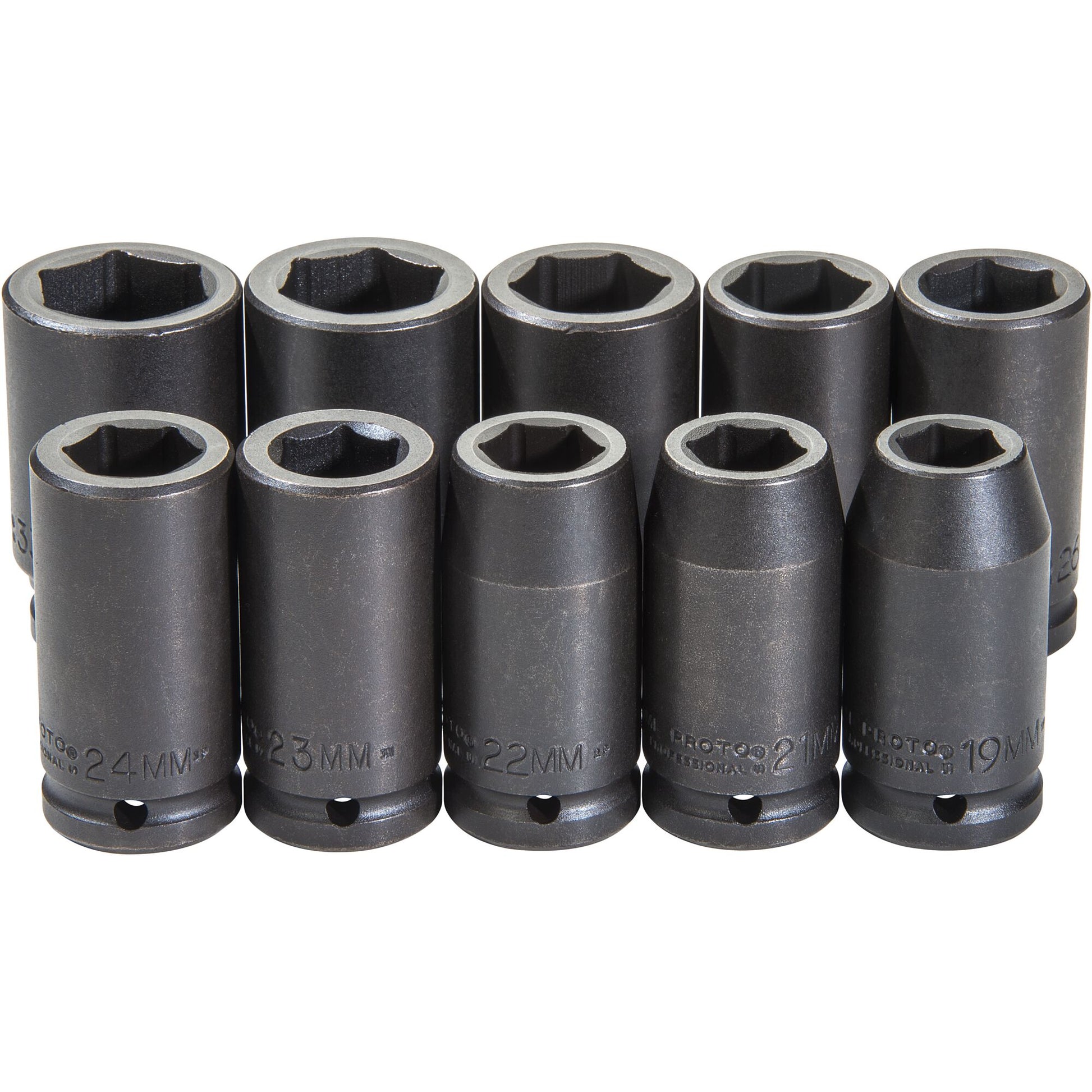 Proto J72100M — 3/4 in. 6-Point Metric Deep Impact Socket Set (10 pc.) J72100M