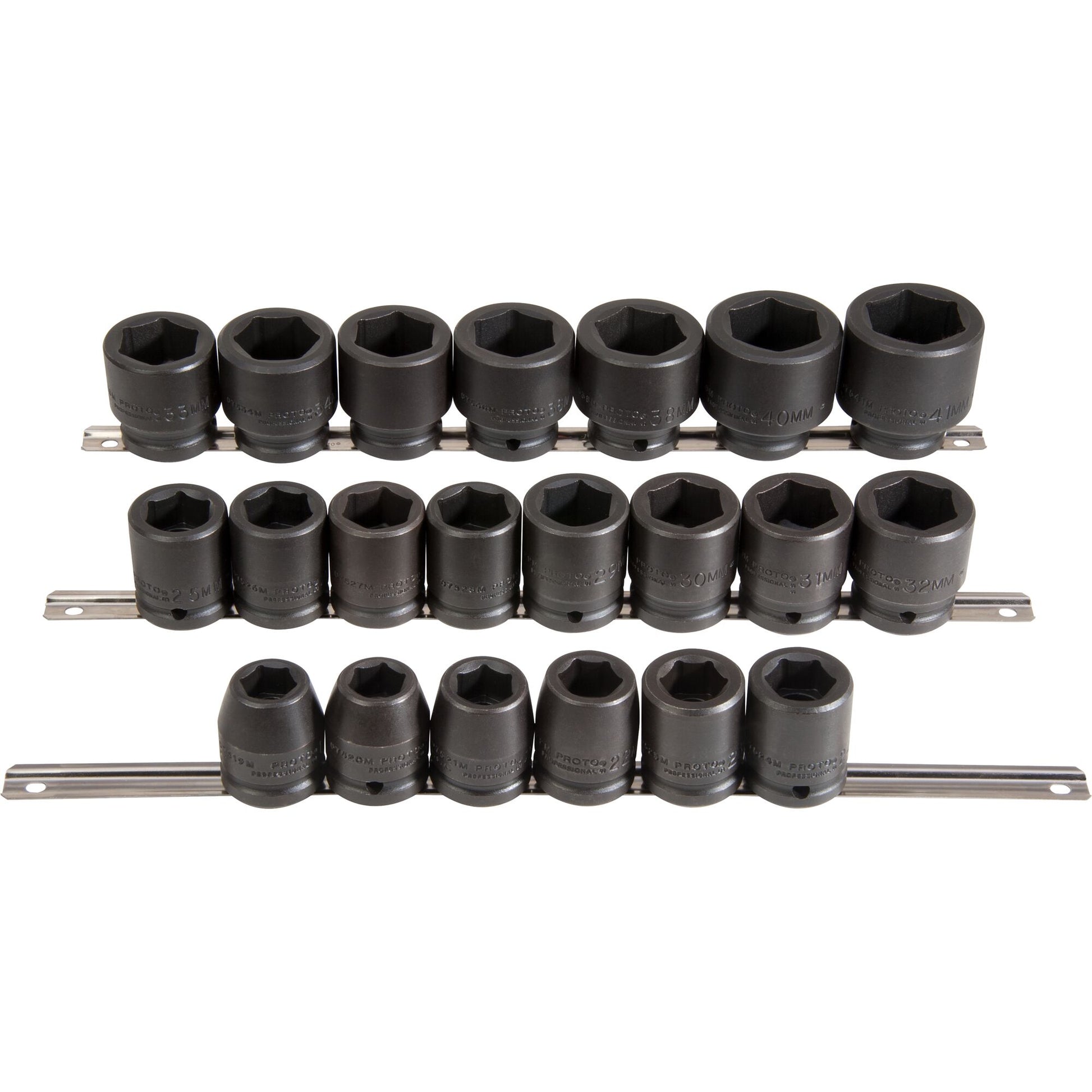 Proto J72103M — 3/4 in. Drive 6-Point Metric Impact Socket Set (21 pc.) J72103M