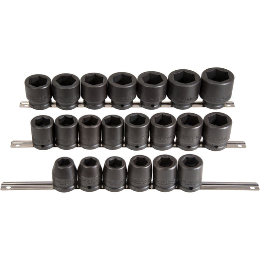Proto J72103M — 3/4 in. Drive 6-Point Metric Impact Socket Set (21 pc.) J72103M