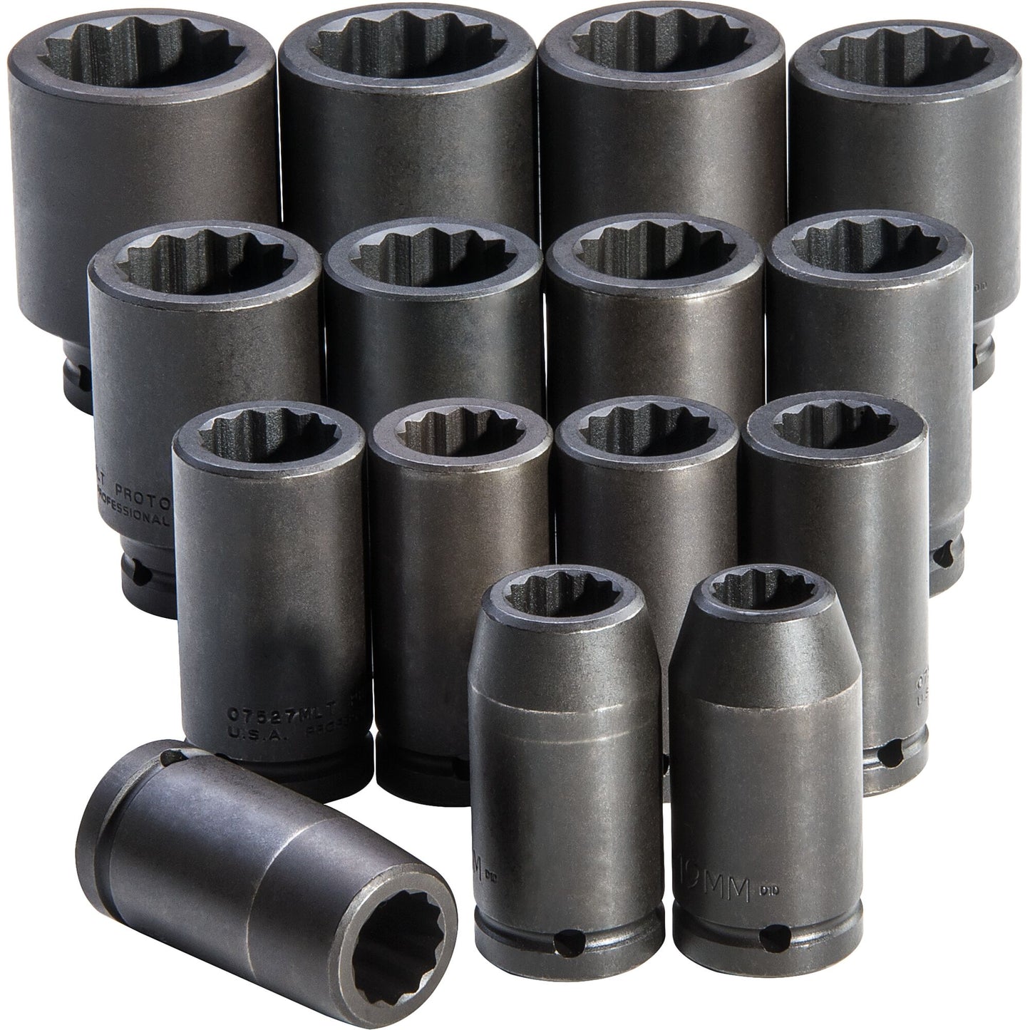 Proto J72104M — 3/4 in. Drive 12-Point Deep Impact Socket Set (15 pc.) J72104M