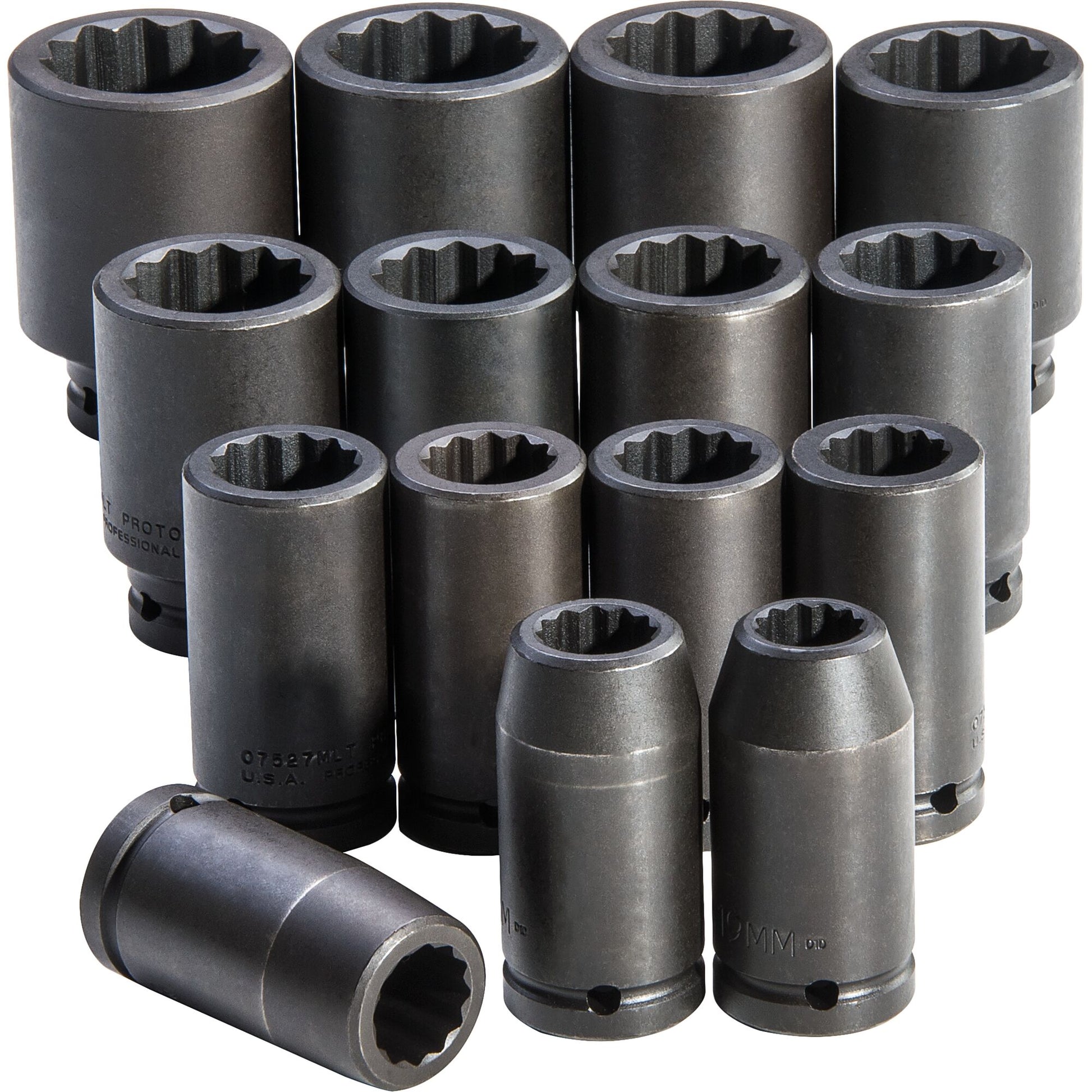 Proto J72104M — 3/4 in. Drive 12-Point Deep Impact Socket Set (15 pc.) J72104M