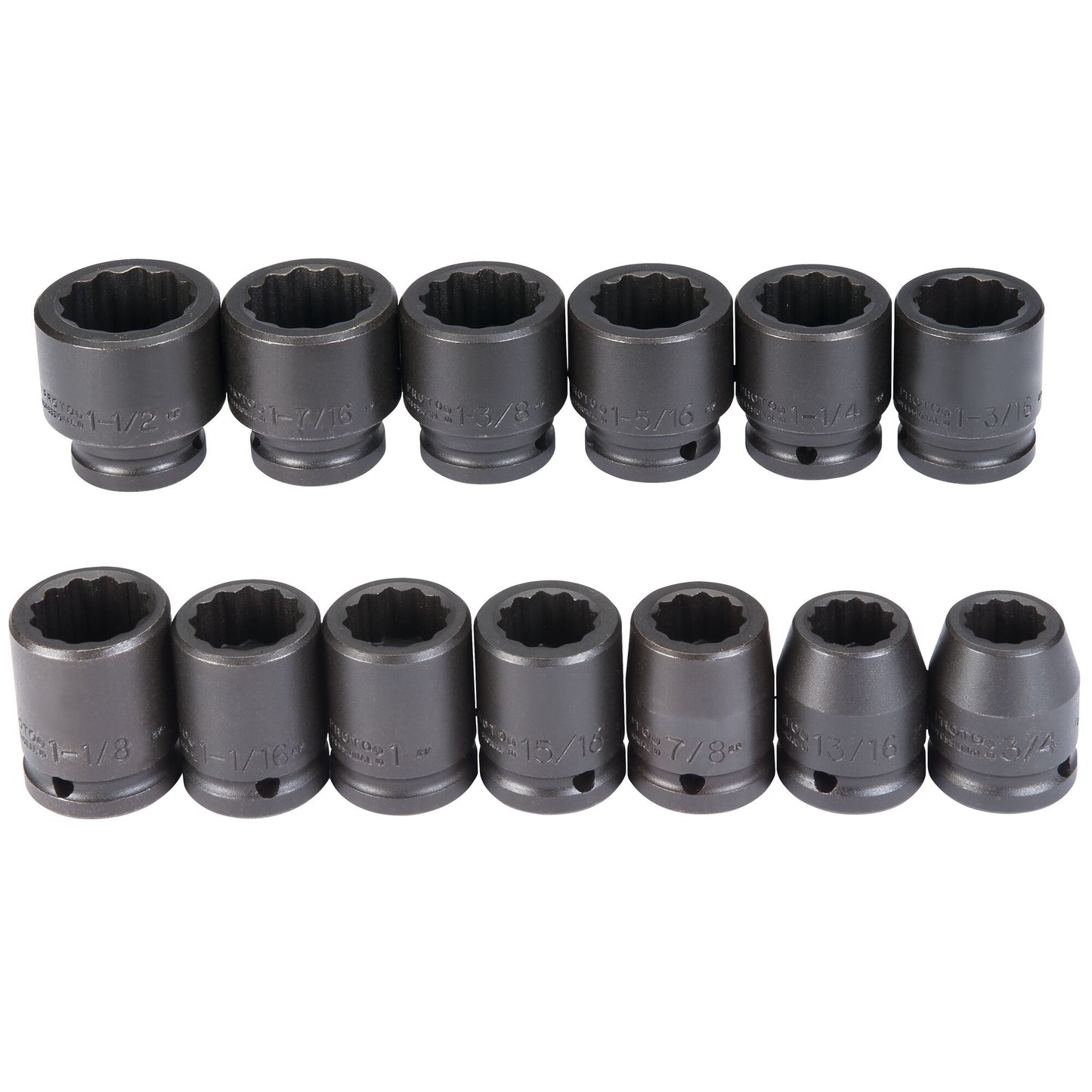 Proto J72104 — 3/4 in. Drive 12-Point Impact Socket Set (13 pc.) J72104