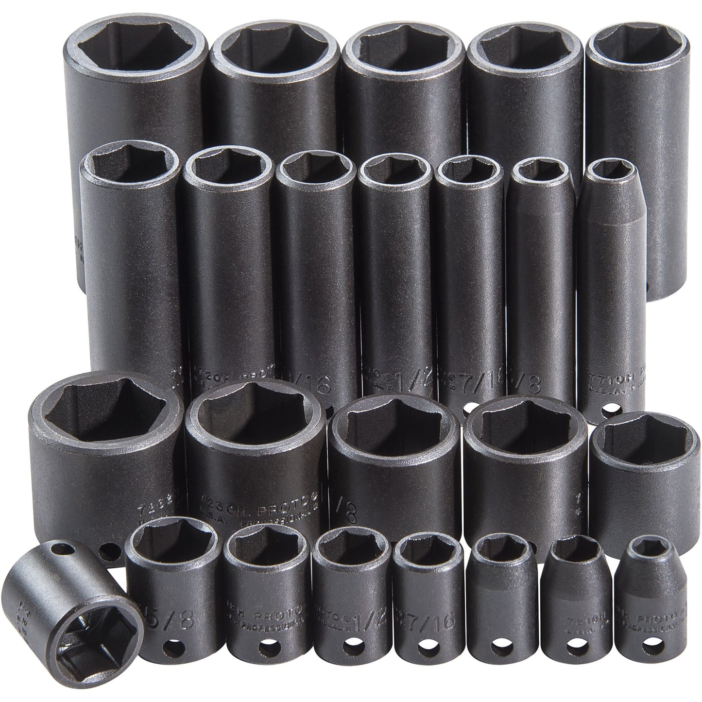 Proto J72125 — 3/8 in. Drive 6-Point Impact Socket Set (25 pc.) J72125
