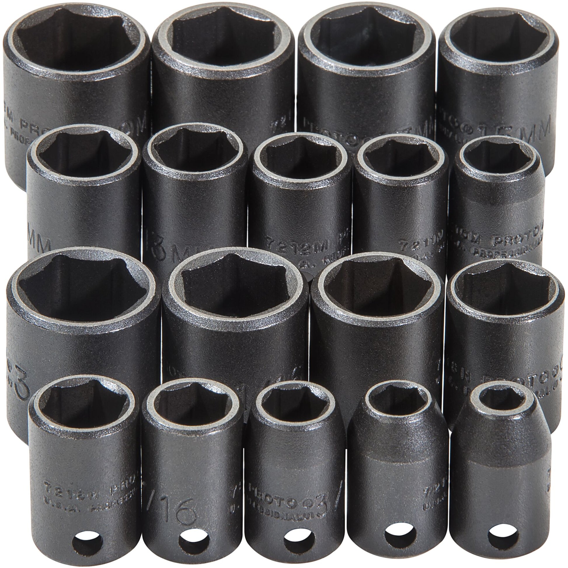 Proto J72230 — 3/8 in. Drive 6-Point Impact Socket Set (18 pc.) J72230