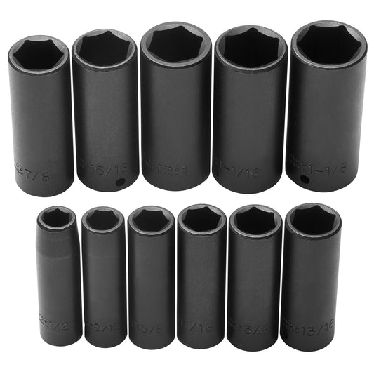 Proto J74112 — 1/2 in. Drive 6-Point Deep Impact Socket Set (11 pc.) J74112