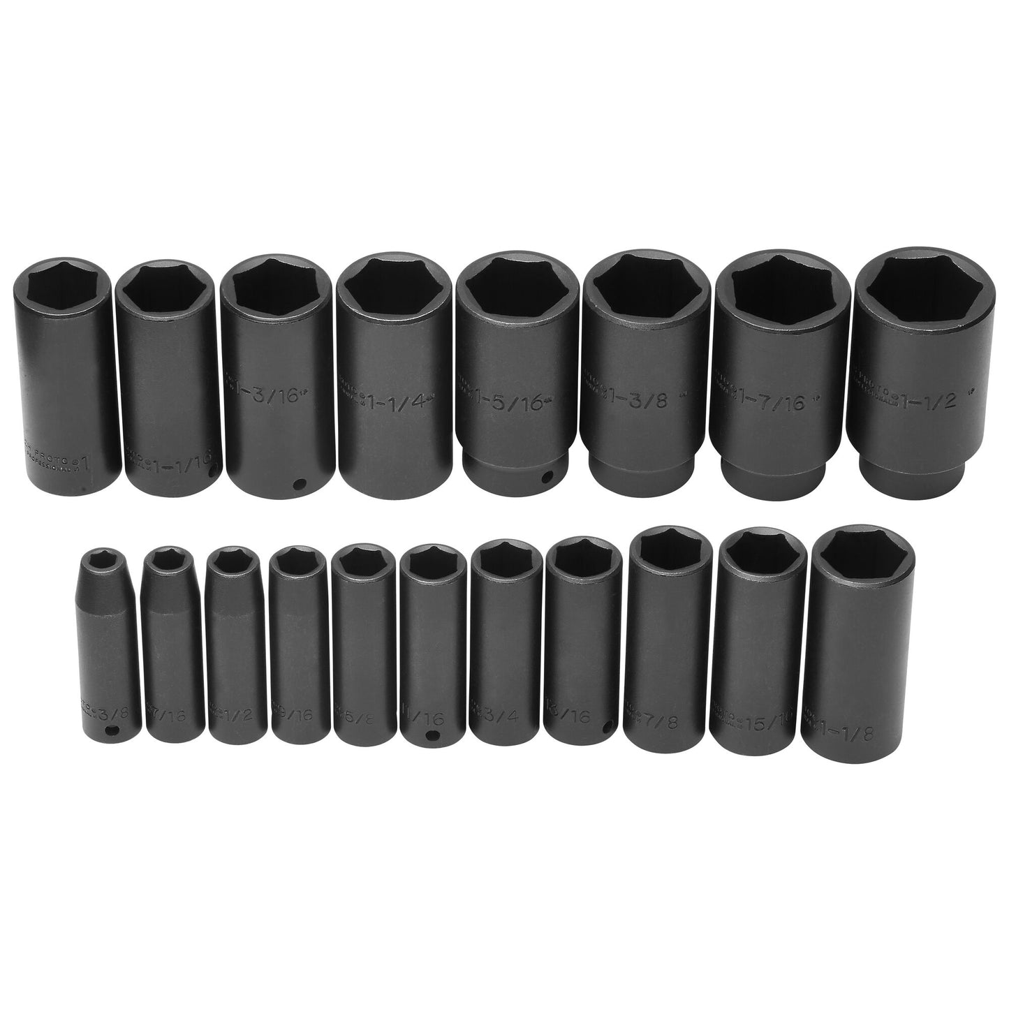 Proto J74116 — 1/2 in. Drive 6-Point Deep Impact Socket Set (19 pc.) J74116