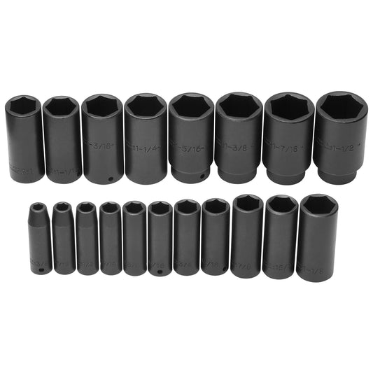 Proto J74116 — 1/2 in. Drive 6-Point Deep Impact Socket Set (19 pc.) J74116