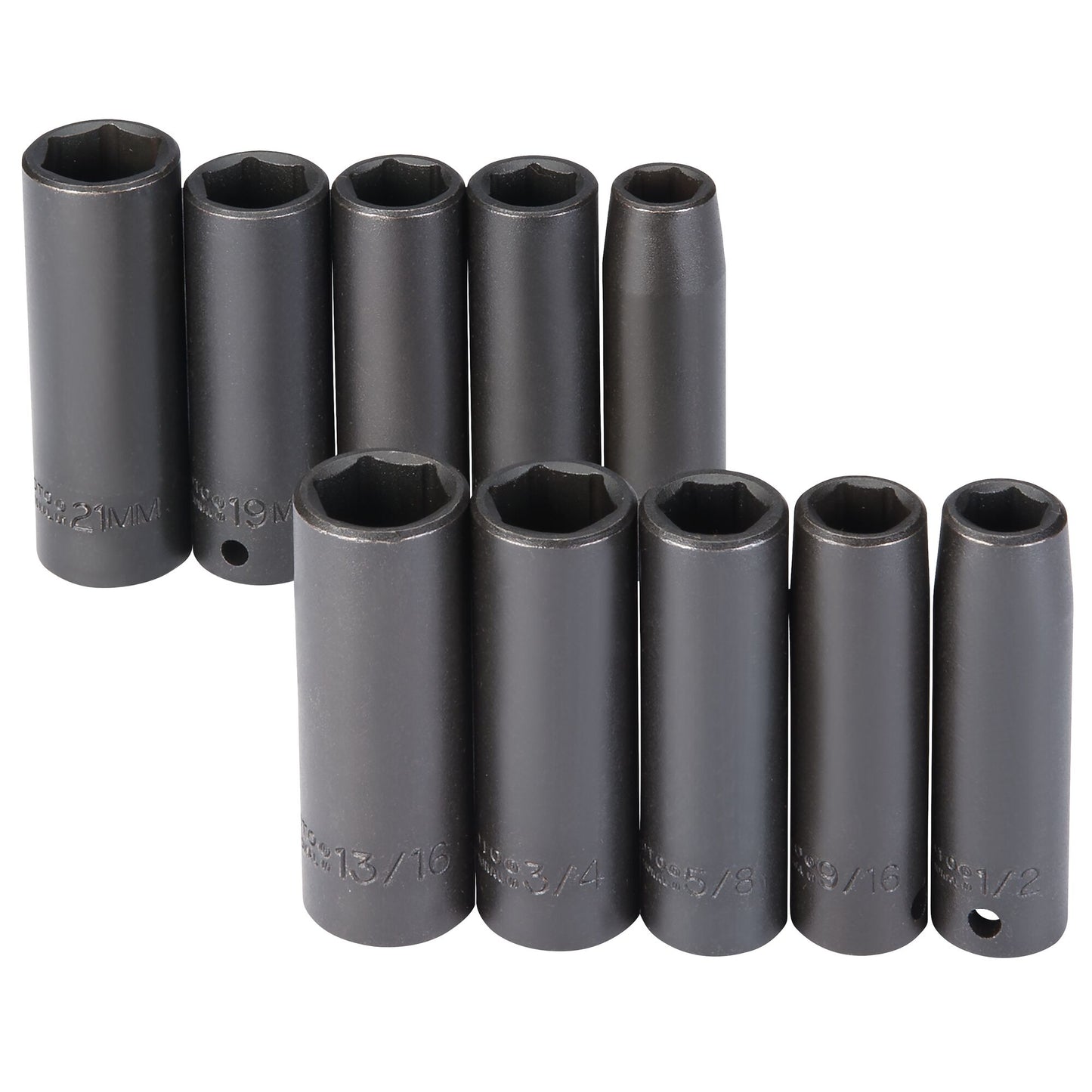 Proto J74201 — 1/2 in. Drive 6-Point Deep Impact Socket Set (10 pc.) J74201