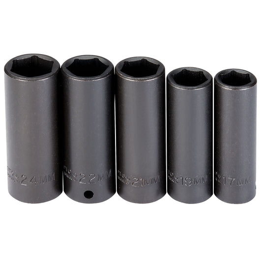 Proto J74218 — 1/2 in. Drive 6-Point Metric Deep Impact Socket Set (5 pc.) J74218