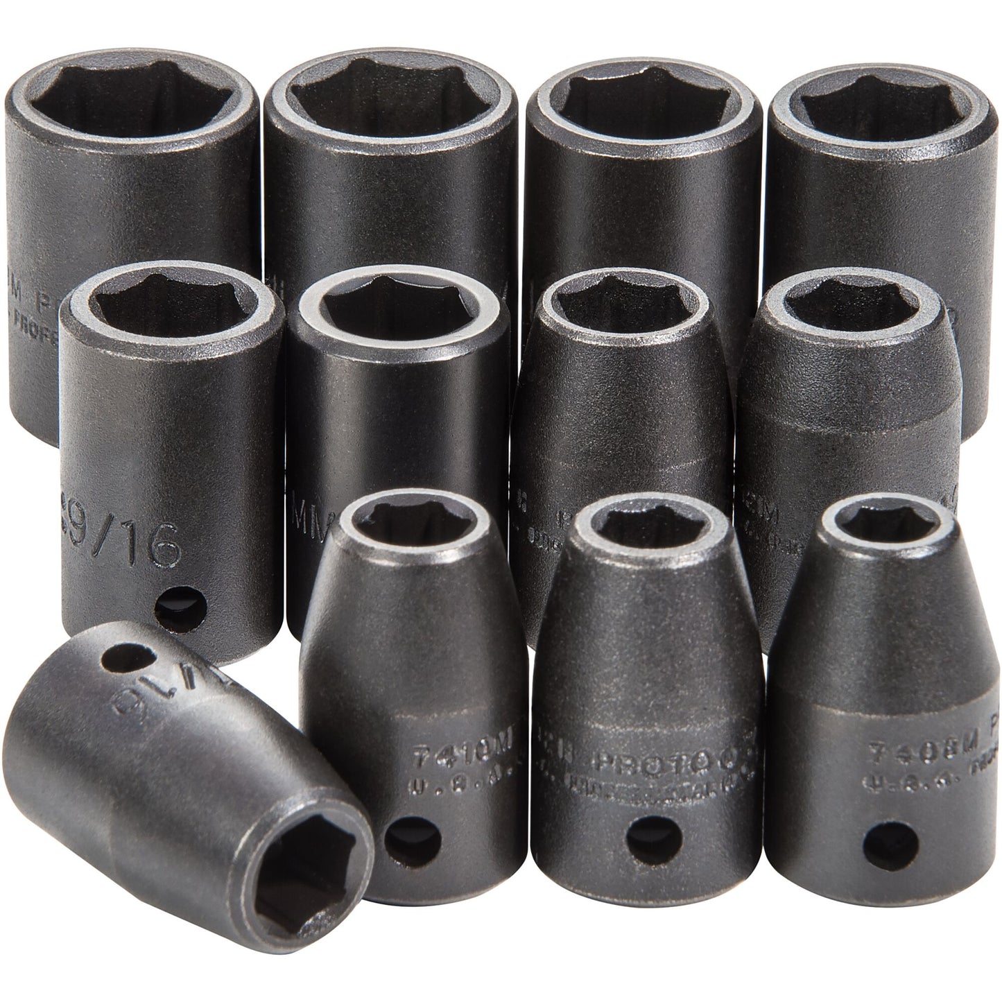 Proto J74242 — 1/2 in. Drive 6-Point Impact Socket Set (12 pc.) J74242