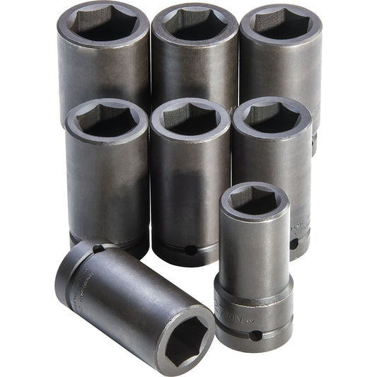 Proto J76104 — 1 in. Drive 6-Point Metric Deep Impact Socket Set (8 pc.) J76104