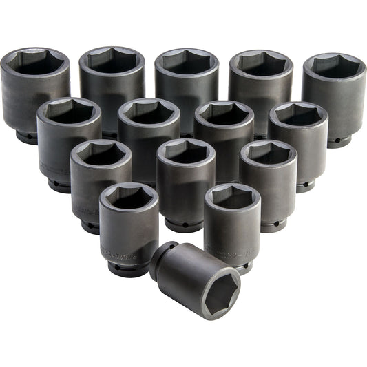 Proto J76115 — 1 in. Drive 6-Point Deep Impact Socket Set (15 pc.) J76115
