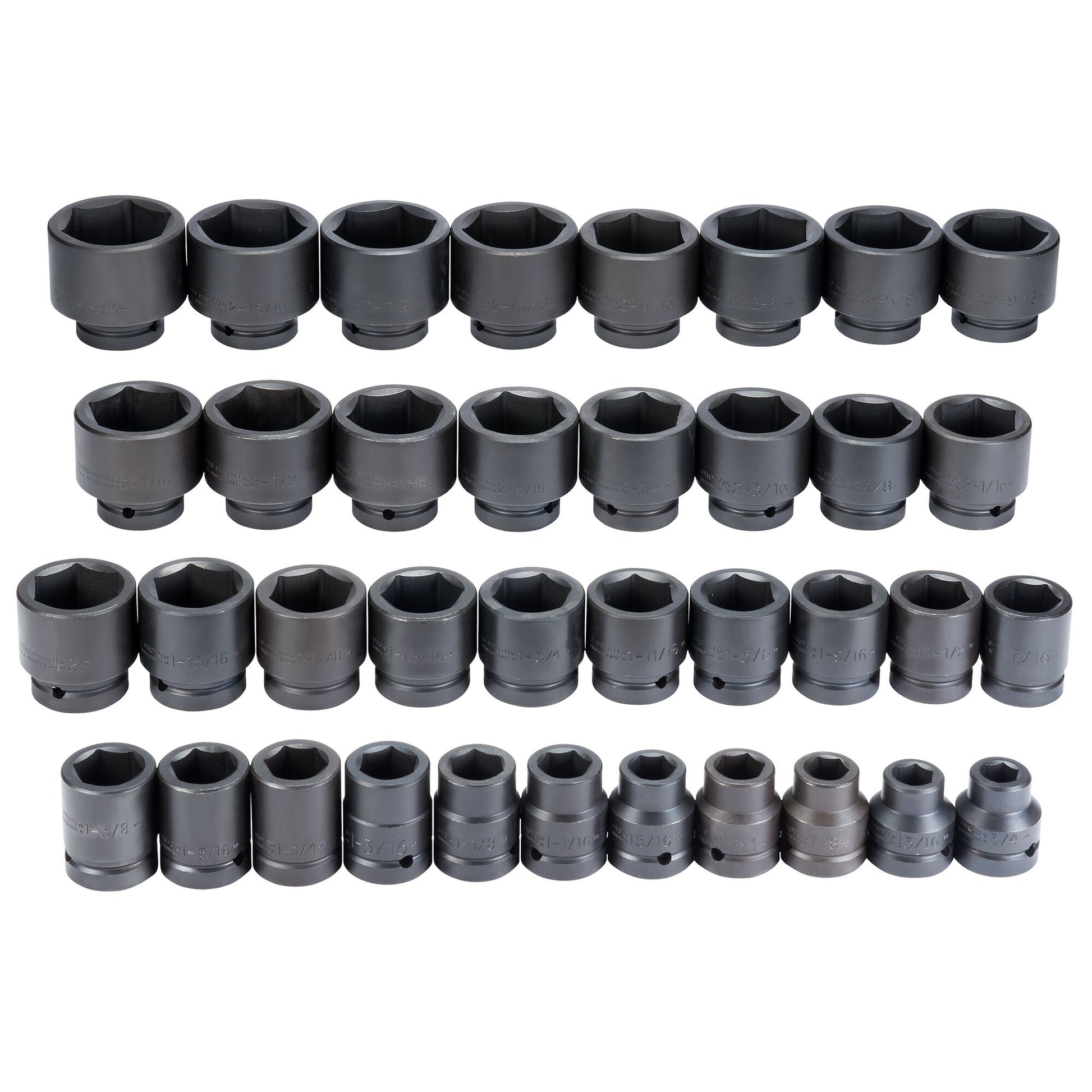 Proto J76137 — 1 in. Drive 6-Point Impact Socket Set (37 pc.) J76137