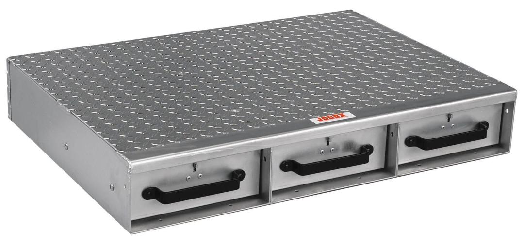 Crescent 3 Drawer Short Floor Heavy-Duty Aluminum Drawer Storage 36"W x 6"H x 26"L 1405980