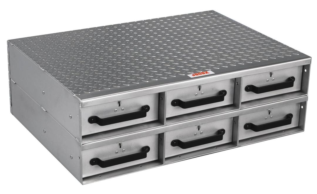 Crescent 6 Drawer Short Floor Heavy-Duty Aluminum Drawer Storage 36"W x 12"H x 26"L 1406980