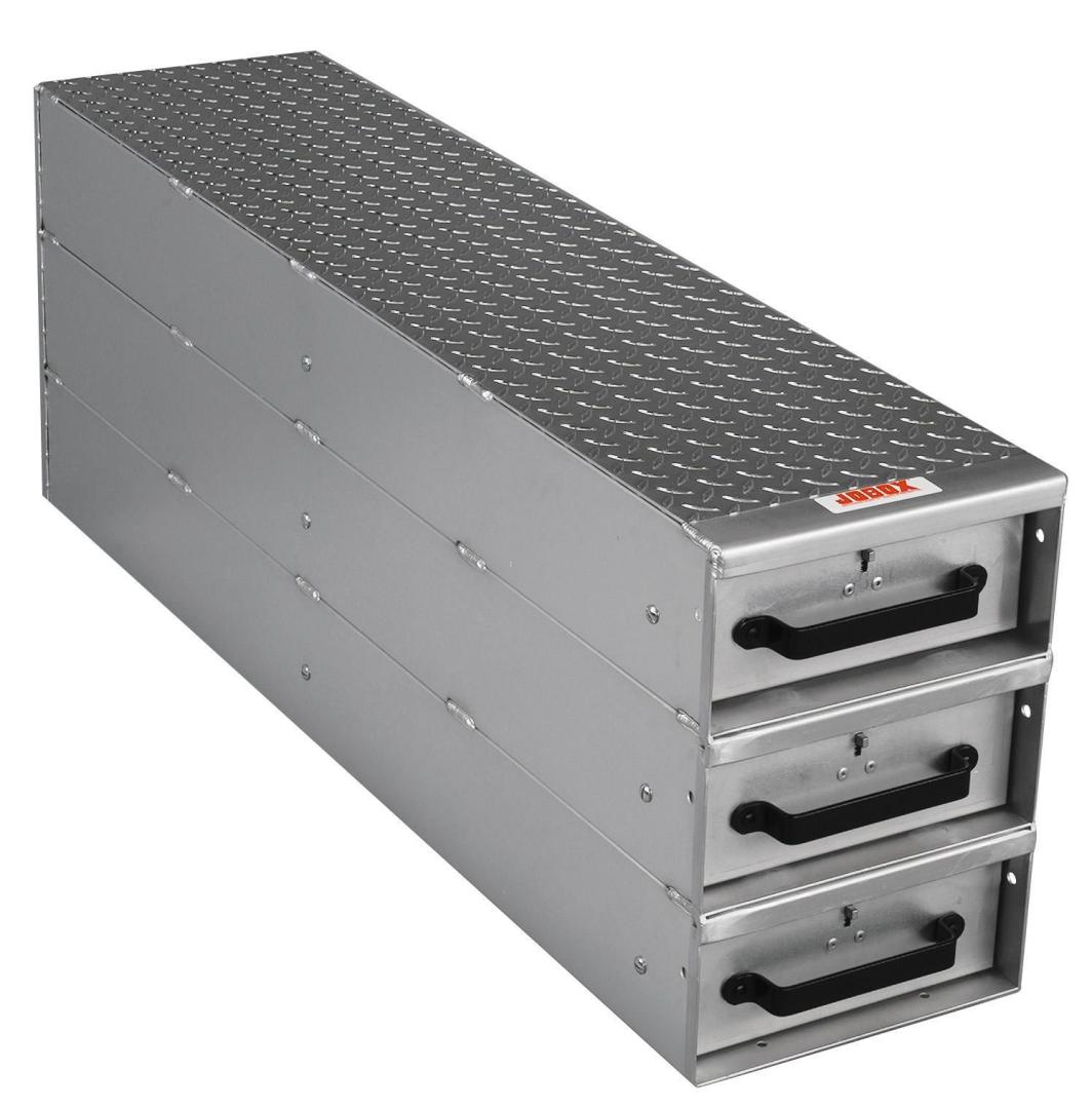 Crescent 3 Drawer Long Stacked Heavy-Duty Aluminum Drawer Storage 12"W x 18"H x 50"L 1408980