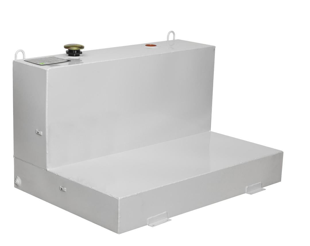 Crescent 85 Gallon White Low-Profile L-Shaped Steel Liquid Transfer Tank for Trucks 488000