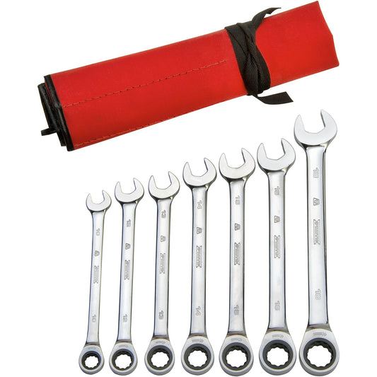 Proto JSCRMT-7S — Full Polish 12-Point Metric Non-Reversible Ratcheting Wrench Set (7 pc.) JSCRMT-7S