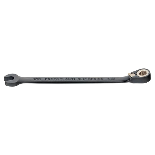 Proto JSCV07 — 7/32 in. Black Chrome Reversible Ratcheing Combination Spline Wrench JSCV07