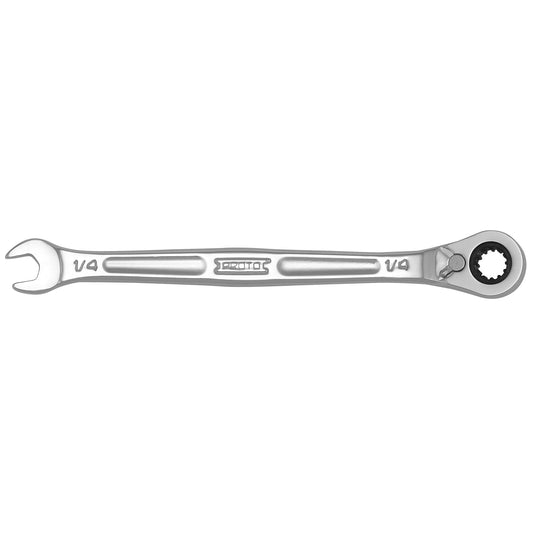 Proto JSCV08B — 1/4 in. Full Polish Reversible Ratcheting Spline Combination Wrench JSCV08B