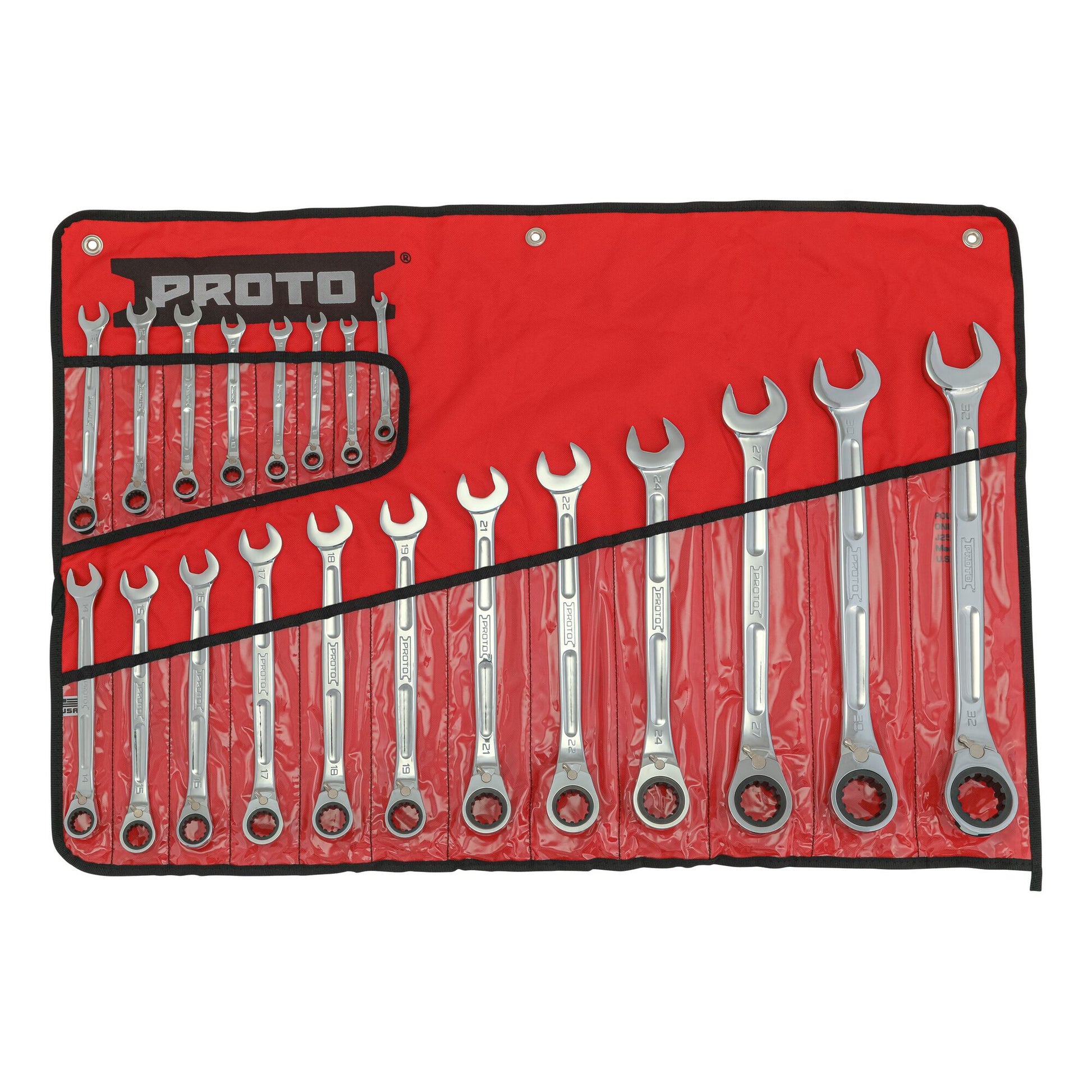 Proto JSCVM-20SB — Full Polish Metric Reversible Ratcheting Spline Combination Set (20 pc.) JSCVM-20SB