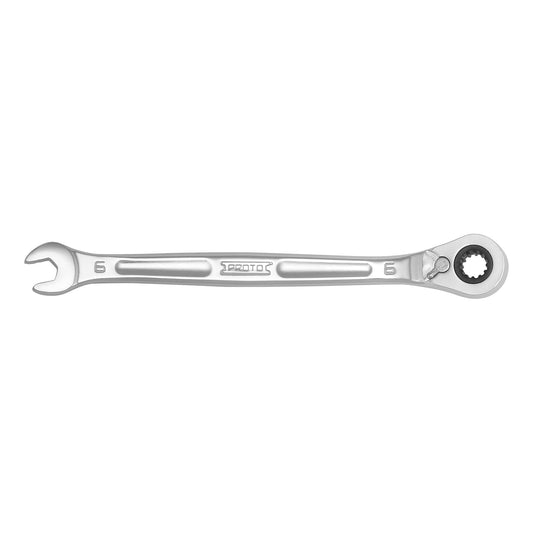 Proto JSCVM06B — 6mm Full Polish Reversible Ratcheting Spline Combination Wrench JSCVM06B