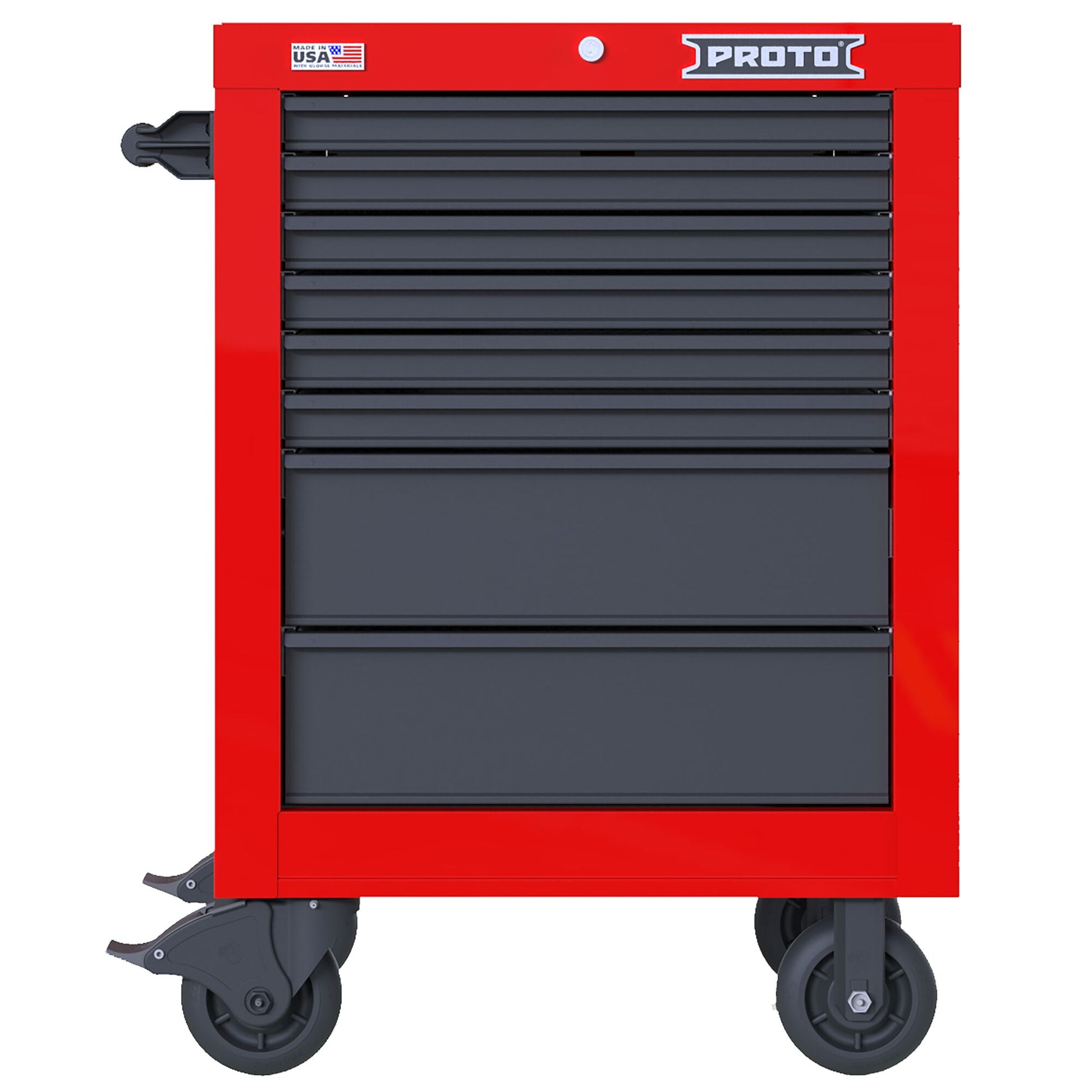 Proto 27 in. 8 Drawer Roller Red Gray JSTV2739RS08RG