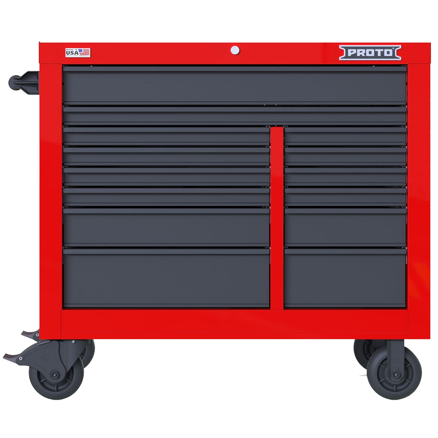 Proto 42 in. 14 Drawer Roller Red Gray JSTV4239RD14RG