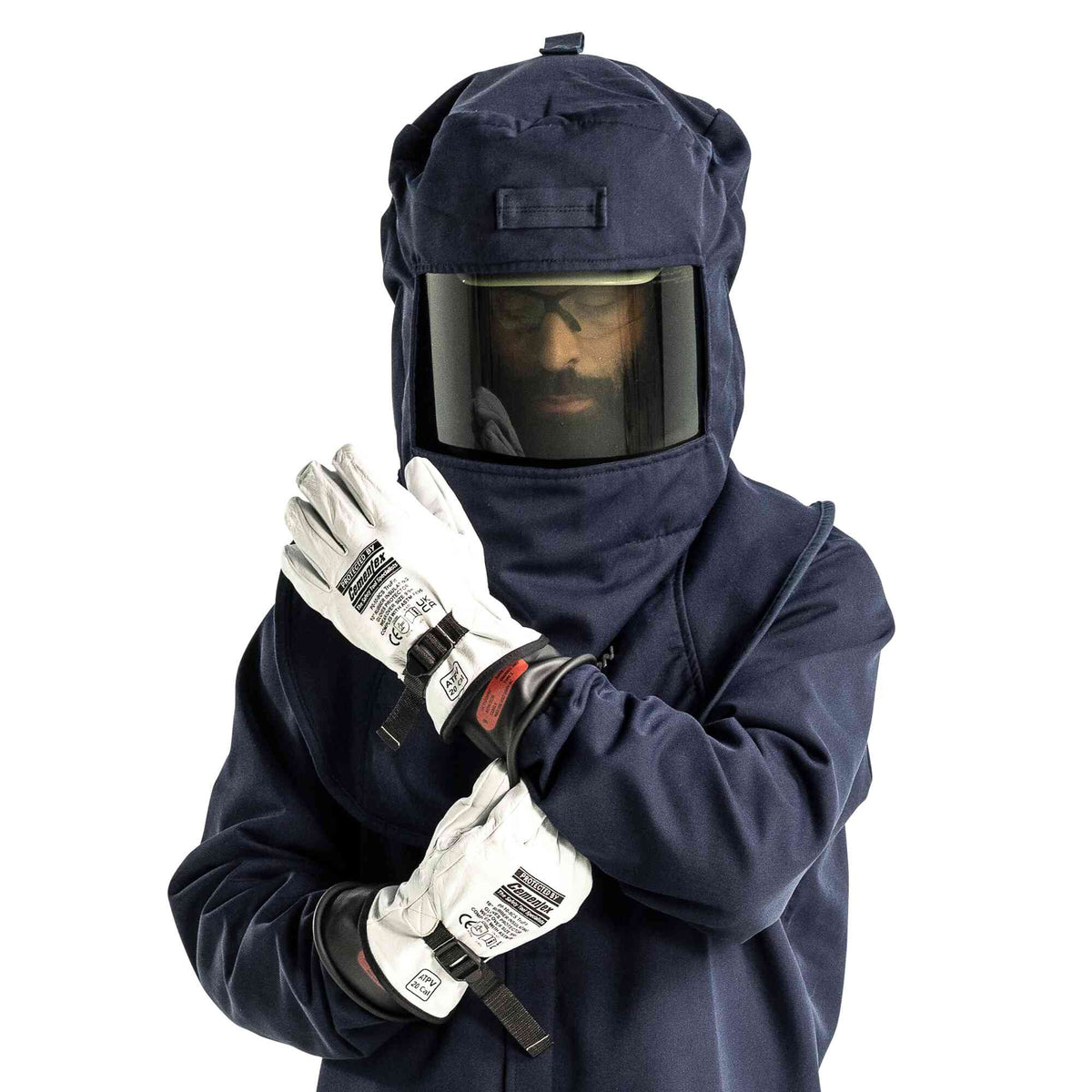 Oberon LAN 40 Cal Arc Flash Hoods with HVSL Hood Ventilation