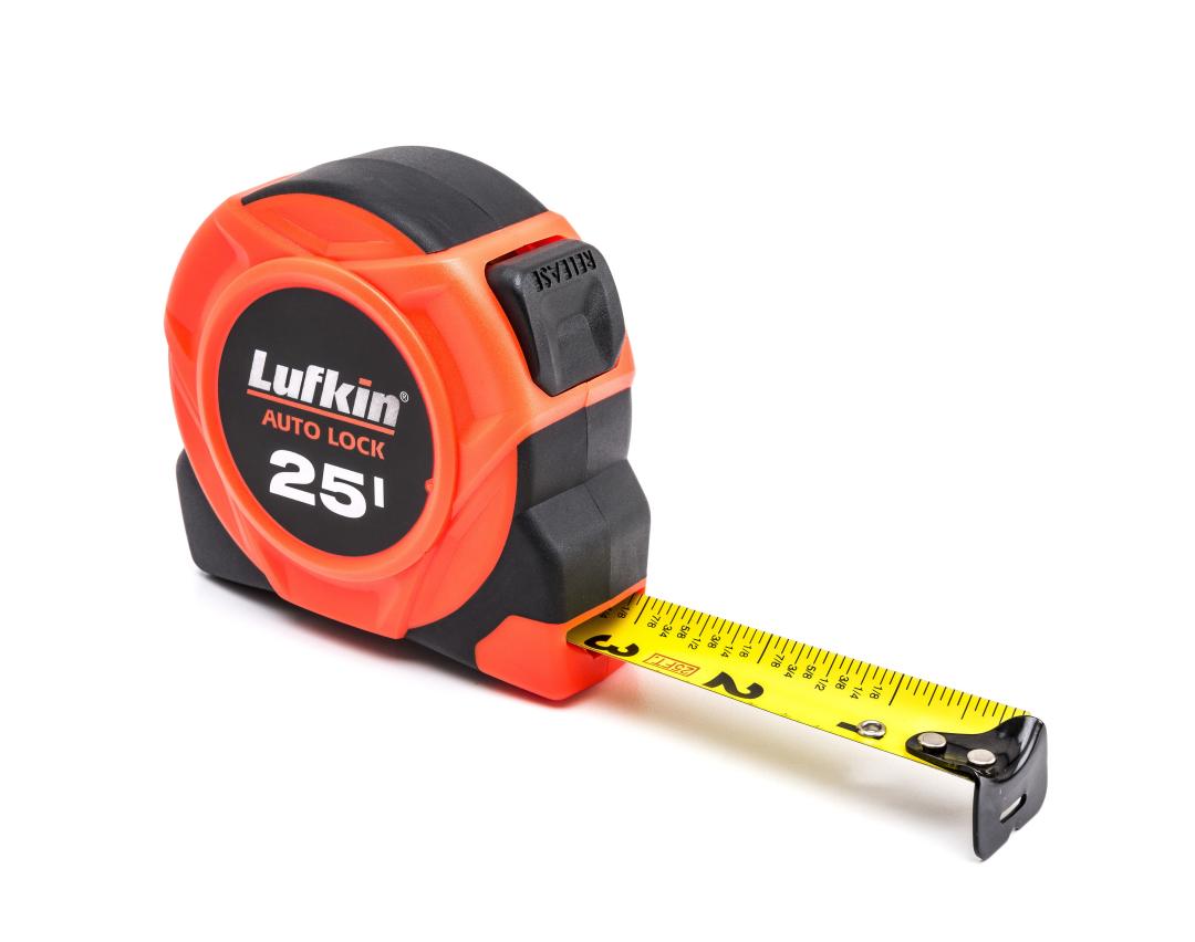 Crescent 1" x 25' Auto-Lock Yellow Clad Tape Measure AL725N