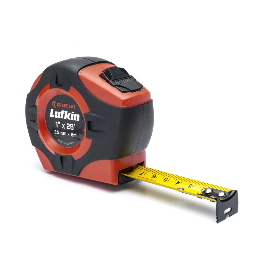 Crescent 1" x 8m/26' P1000 Series SAE/Metric Yellow Clad A20 Blade Power Return Tape Measure PHV1048CMEN