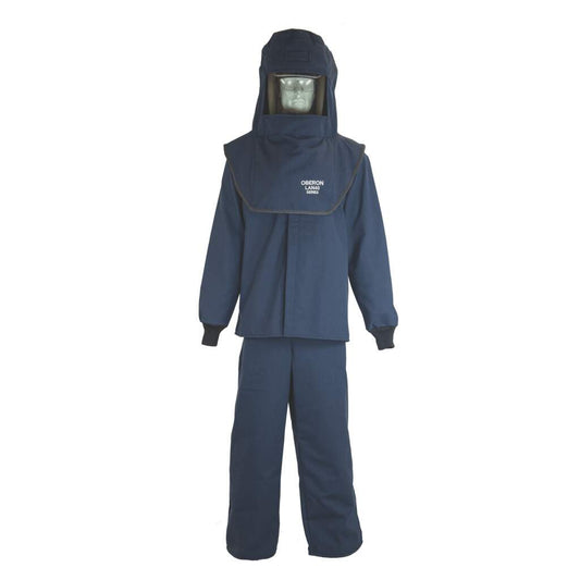 Oberon LAN 40 Cal Arc Flash Hood, Coat, and Bib Suit Set w/ LED and Vent with HVSL Hood Ventilation