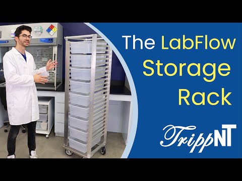 TrippNT 54092 LabFlow Storage Rack - Mixed Tray Depth Configuration Lifestyle Shot