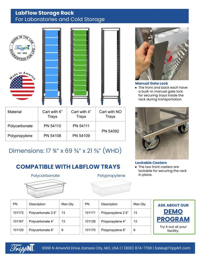 TrippNT 54092 LabFlow Storage Rack - Cold Room or Lab Refrigerator Installation Context