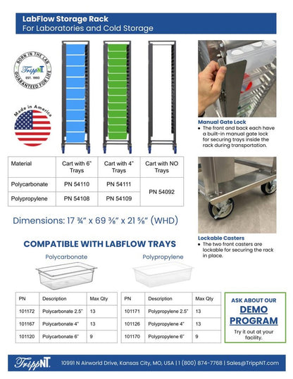 TrippNT 54092 LabFlow Storage Rack - Cold Room or Lab Refrigerator Installation Context