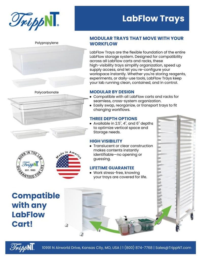 TrippNT 101167 LabFlow 4-Inch Polycarbonate Tray - In-Use Context Shot