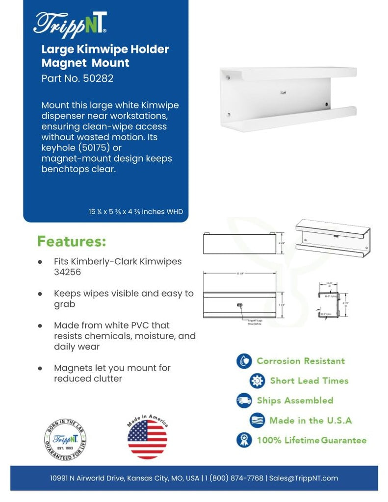 TrippNT 50282 — laboratory in-use view mounted on BSC steel side panel adjacent to work zone