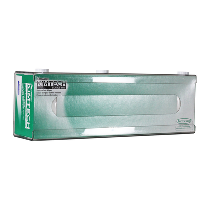 TrippNT 54013 — installation under wide metal bench shelf with large kimwipe box in dispensing position