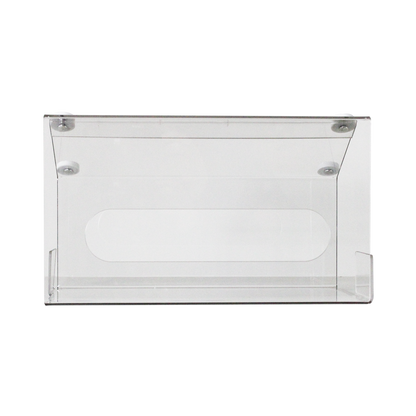 TrippNT 54000 — under-shelf in-use view, large kimwipes dispensing downward