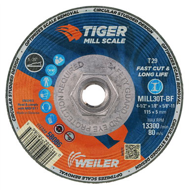 Weiler Tiger Mill Scale Grinding Wheel, Type 29 — Box of 10