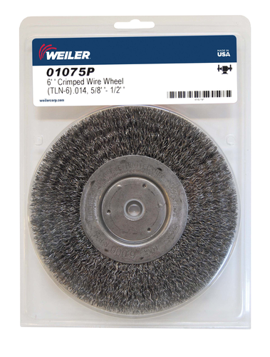 Weiler Narrow Face Crimped Wire Wheel, .014" Steel Fill 01075P