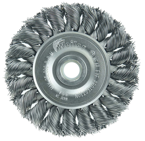 Weiler Standard Twist Knot Wire Wheel, .014" Steel Fill