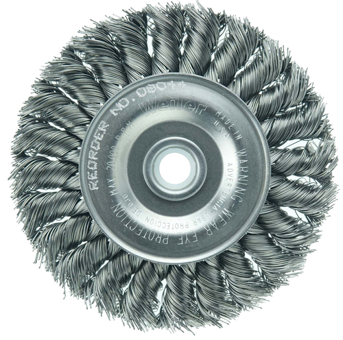 Weiler Standard Twist Knot Wire Wheel, .020" Steel Fill