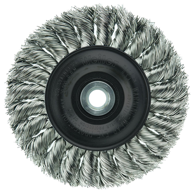 Weiler Standard Twist Knot Wire Wheel, .020" Stainless Steel Fill 08314