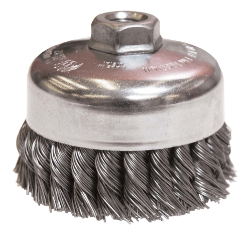 Weiler Single Row Knot Wire Cup Brush. Steel Fill